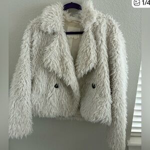 Anthropologie Off-White Teddy Jacket